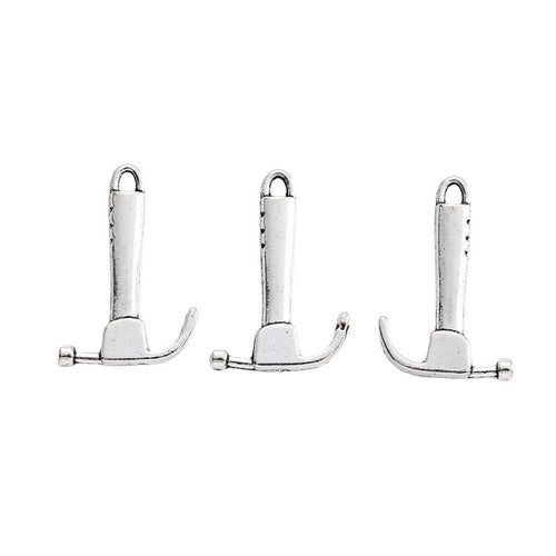 Alternate product view of claw hammer charms on a white background