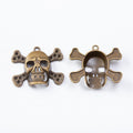 Skull And Crossbones Metal Charm In 3 Finish Options view 2