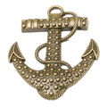 Textured Anchor Charm Alloy Jewelry Making Component in 2 Finish Options view 2