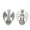 Cat Face Bat Metal Charm Pendant with Spread Wings for Jewelry Making view 2