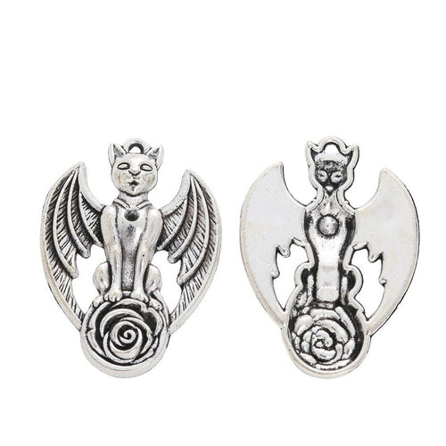 Gothic Bat metal charm shown in a second product arrangement