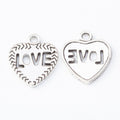 Openwork Love Heart Charm Metal Jewelry Making Component view 2