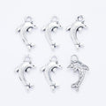 Leaping Dolphin Detailed Metal Charm in 1 Finish for Crafting view 2