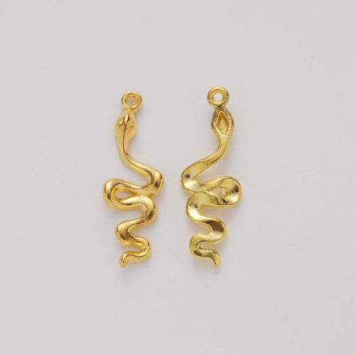 Closer product view of curved snake charm shown against a plain background.