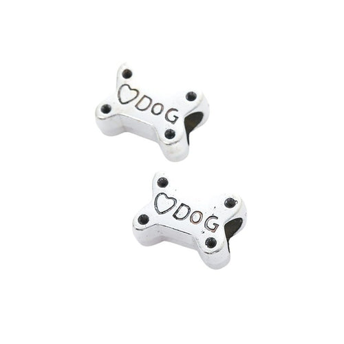 Antique Silver dog bone slider bead shown in product image 2