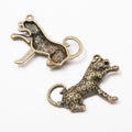Leaping Leopard Metal Charms in 2 Pictured Finishes view 2