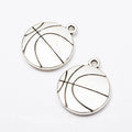 Round Basketball Charm Pendants in Two Antique Finishes view 2