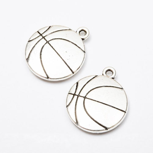 Additional front and reverse view of the basketball charm