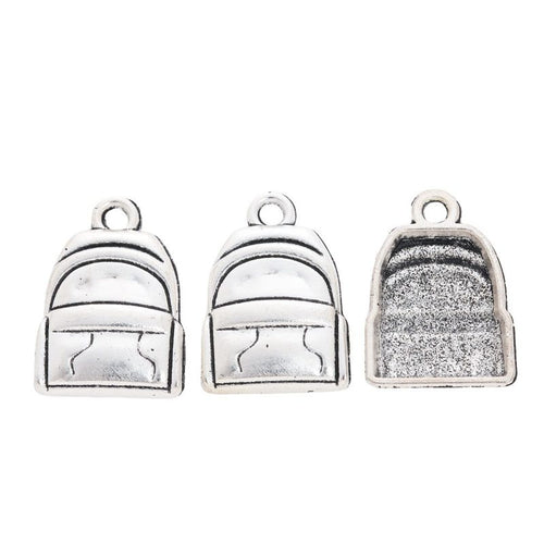 Front detail view of the Pocketed Backpack metal piece