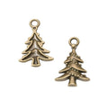Raised Christmas Tree Metal Charms in Five Metallic Finishes view 2