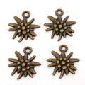 Spiky Flower Charm In 7 Metal Finishes For Jewelry Making view 2