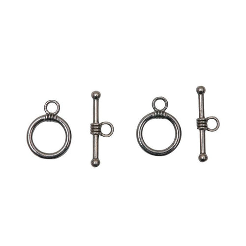 Close view of Round Toggle Clasp metal shape and surface detail