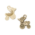 Baby Stroller Charms in Antique Bronze and Antique Silver view 2