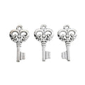 Fleur-De-Lis Key Metal Charm Pendant in 1 Finish for DIY Jewelry view 2