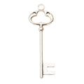 Antique Bronze and Silver Clover Bow Skeleton Key Charms view 2