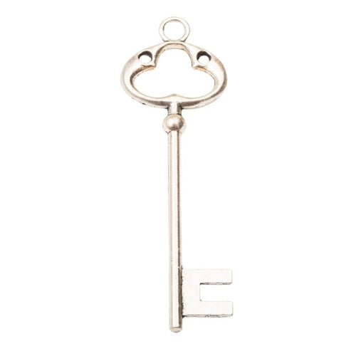 Angled detail views of skeleton key charms
