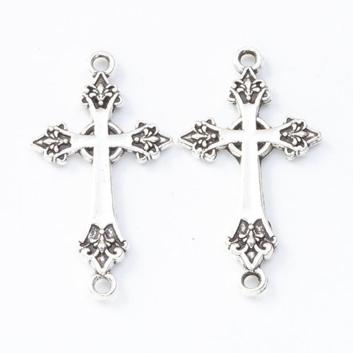 Double drop ornate cross charms shown in product image 2
