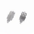 Long Feather Owl Metal Charms in 2 Pictured Finishes view 2