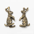 Standing Rabbit Pendant Charm in Three Metallic Finishes view 2