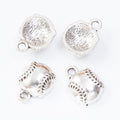 Baseball Glove and Ball Metal Charms in Antique Silver view 2