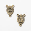 Religious Medal Three Loop Metal Connectors in Three Finishes view 2