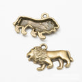Walking Lion Metal Charms in Two Antique Finishes for Jewelry Making view 2