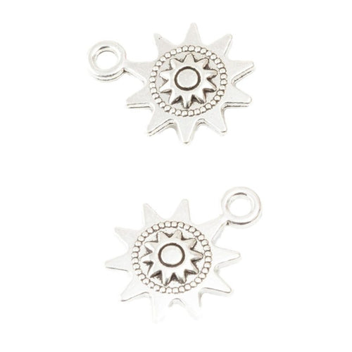 Sun Face Metal Charms close product view showing form and surface detail