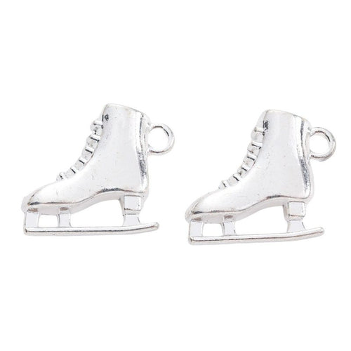 Close view of Ice Skate metal shape and surface detail