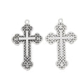 Ornate Double Sided Cross Charm Pendants in Three Finishes view 2