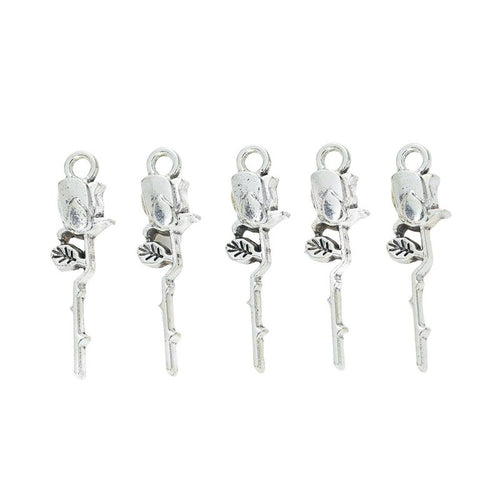 Metal layered five-petal flower charm, front detail shown in the product image