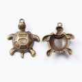 Open Shell Turtle Charms in Two Antique Finishes Jewelry Components view 2
