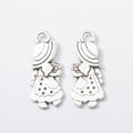 Braided Girl Metal Charms in Three Metallic Finishes view 2