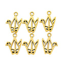 Origami Crane Charm with an outlined folded-paper crane silhouette in 2 Metal Finishes view 2