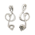 Treble Clef Skull Charm In 3 Metal Finishes For Jewelry Making view 2