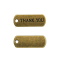 Thank You Rectangular Tag Charms In Four Vintage Finishes view 2