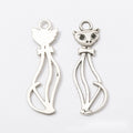Openwork Sitting Cat Charm Metal Jewelry Making Component view 2