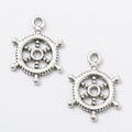Classic Ship Wheel Metal Charms in Five Metallic Finishes view 2