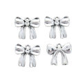 Classic Ribbon Bow Alloy Charm in Antique Silver Finish view 2