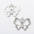 Rounded Openwork Butterfly Metal Charm Pendant For Jewelry Making view 2