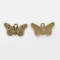 Scrollwork Butterfly Charm Metal Jewelry Making Pieces view 2