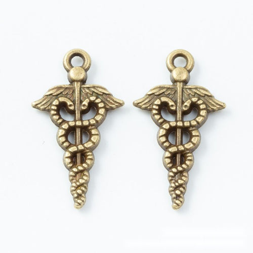 Caduceus Charm pictured from the front