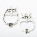 Owl Charm in 2 Finishes Metal Component for Jewelry Making view 2