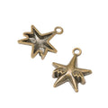 Layered Star Metal Charms in Antique Bronze and Silver view 2