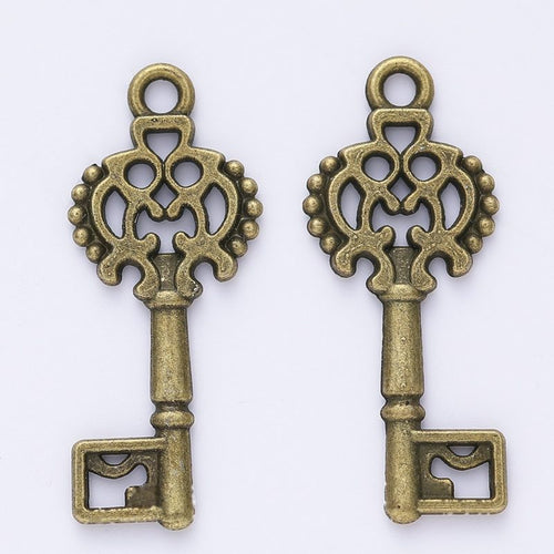 Detailed view of ornate skeleton key metal component