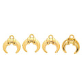 Curved Bull Horn Metal Charm in Textured Metal for Jewelry Making view 2
