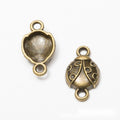 Antique Metal Beetle Setting Connector With Textured Detail, 3 Finishes view 2