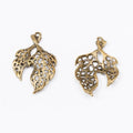 Filigree Leaves Metal Charm 2 Finish Options Craft Supply view 2