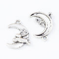 Rabbit On Crescent Moon Antique Metal Charms Jewelry Findings view 2