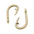 Curved Fish Hook Charm In 4 Metal Finishes For Jewelry Making view 2