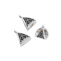 Triangular Pattern Three Way Bail Bead in Textured Metal for Jewelry Making view 2